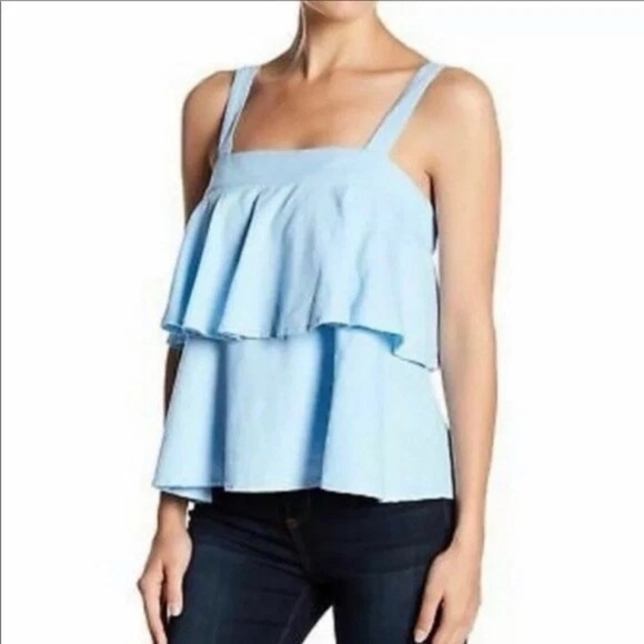 ABOUND Terracotta Ruffle Crop Top - Linen Blend, Boho Chic, Summer Festival - XS - Picture 10 of 12